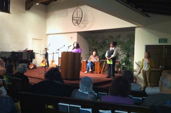 Local 11 lead organizer and former hotel worker Soledad Garcia speaking at the Celebration with a Vision last week